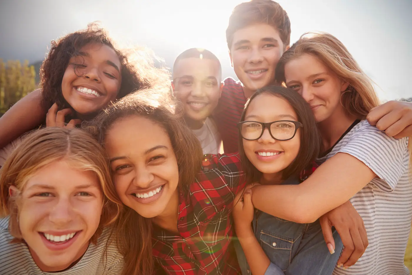 smiling group of youths