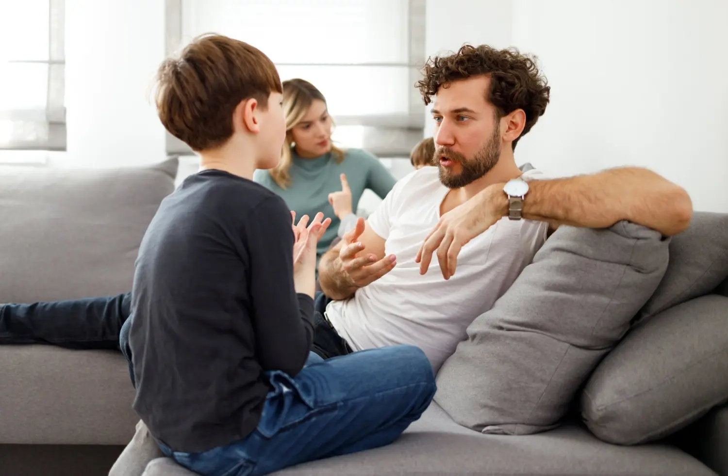 family in the lounge